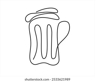 beer one line art logo icon and symbol vector illustration design