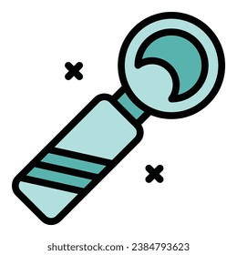 Beer opener icon outline vector. Bottle cap. Drink bar color flat