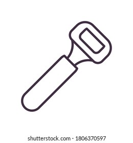 Beer opener line style icon design, Pub alcohol bar brewery drink ale and lager theme Vector illustration