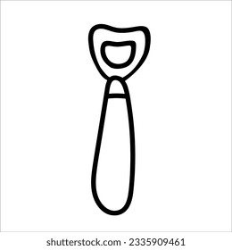 Beer opener vector doodle hand drawn illustration isolated on white background