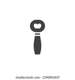 Icono vectorial de abertura de cerveza. signo plano relleno para concepto móvil y diseño web. Icono de glifo de apertura de frascos. Símbolo, ilustración del logotipo. Gráficos vectoriales
