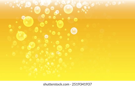 Anuncio de fondo de publicidad de bebidas efervescentes de cerveza naranja Burbujas brillantes de Vector Anuncio de Fondo de pantalla