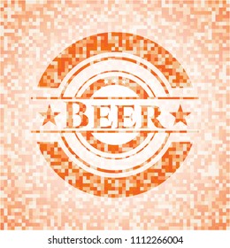 Beer orange mosaic emblem