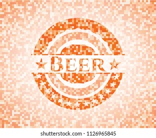Beer orange mosaic emblem
