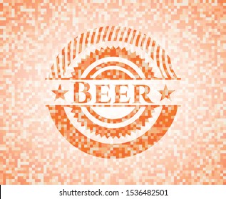 Beer orange mosaic emblem. Vector Illustration. Detailed.