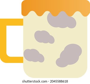 beer orange spilled out, with happy colour