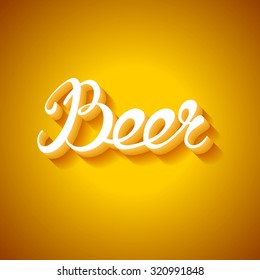 Beer. Original custom hand lettering. Illustration for logo, brochure and other printing projects.