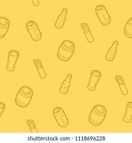 Beer outline isometric pattern