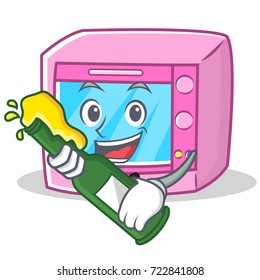 With beer oven microwave character cartoon