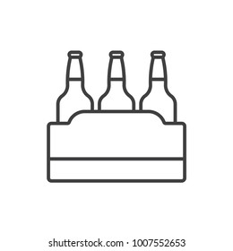 Beer pack, box line icon.