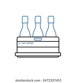 beer pack concept line icon. Simple element illustration. beer pack concept outline symbol design.