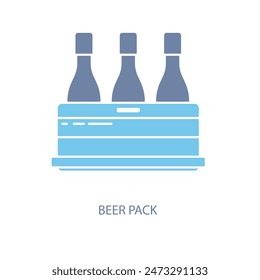 beer pack concept line icon. Simple element illustration. beer pack concept outline symbol design.