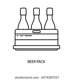 beer pack concept line icon. Simple element illustration. beer pack concept outline symbol design.