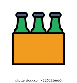 Beer pack icon line isolated on white background. Black flat thin icon on modern outline style. Linear symbol and editable stroke. Simple and pixel perfect stroke vector illustration