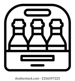 Beer pack icon outline vector. Factory process. Liquid bottle