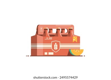 Beer pack on isolated background, Vector illustration.