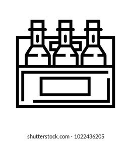 Beer pack vector outline icon