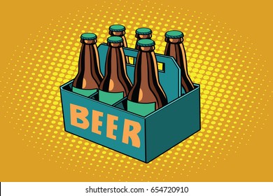 beer packaging. Alcoholic beverages. Pop art retro vector illustration