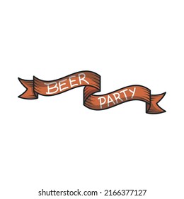 Beer Party Banner Isolated Icon Style