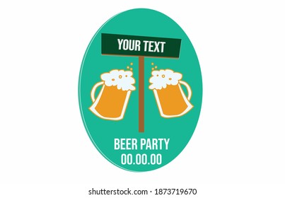 Bier-Party-Trinkwasser-Vektordesign