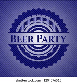 Beer Party emblem with jean texture