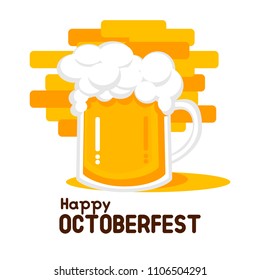 Beer Party flat style icon for poster, banner, logo, printing. Mug of beer icon for greeting card for Fathers day, St.Patricks day, octoberfest, birthday or beer party celebration
