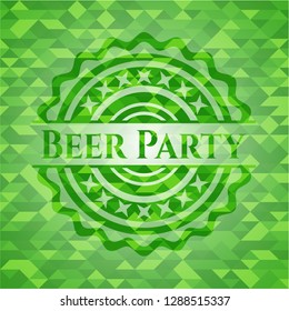Beer Party green mosaic emblem