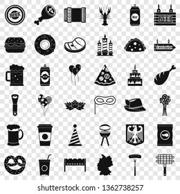 Beer party icons set. Simple style of 36 beer party vector icons for web for any design