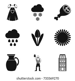 Beer party icons set. Simple set of 9 beer party vector icons for web isolated on white background