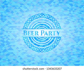 Beer Party light blue mosaic emblem
