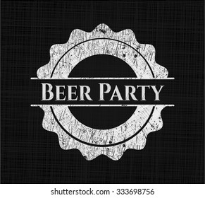 Beer Party on blackboard