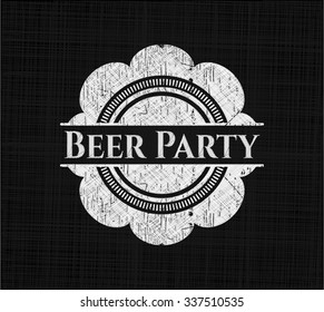 Beer Party on blackboard