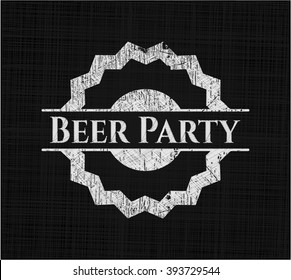 Beer Party on blackboard