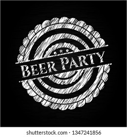 Beer Party on chalkboard