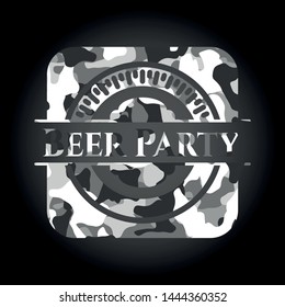 Beer Party on grey camouflage texture