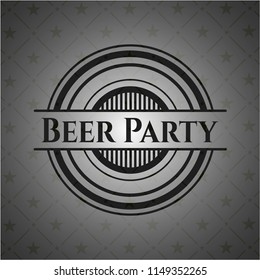 Beer Party realistic black emblem