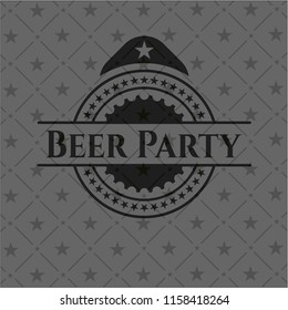 Beer Party realistic black emblem