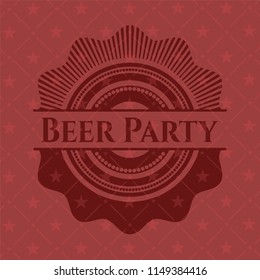 Beer Party realistic red emblem