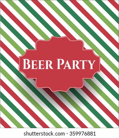 Beer Party retro style card, banner or poster