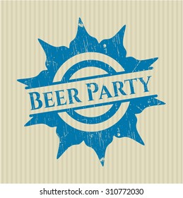 Beer Party rubber grunge seal