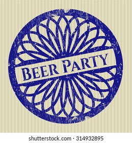 Beer Party rubber grunge seal