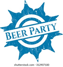 Beer Party rubber grunge stamp