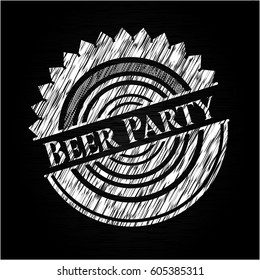 Beer Party written with chalkboard texture