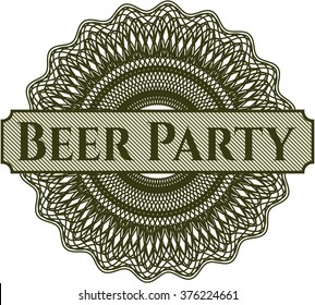 Beer Party written inside abstract linear rosette