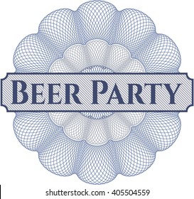 Beer Party written inside rosette