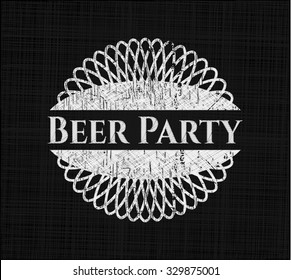 Beer Party written on a blackboard