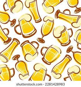 Beer pattern background set. Collection icon beer. Vector