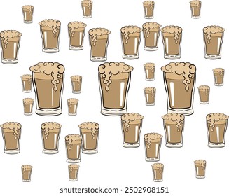Beer Pattern with foam 
pastel colors