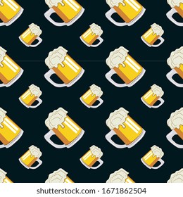Beer pattern, illustration, vector on white background.