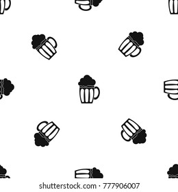 Beer pattern repeat seamless in black color for any design. Vector geometric illustration